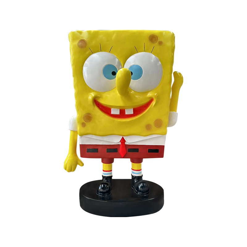 Dealbhóireacht SpongeBob Fiberglass Cartoon le haghaidh maisiúcháin lasmuigh/spásanna poiblí Dealbhóireacht SpongeBob Fiberglass Cartoon le haghaidh maisiúcháin lasmuigh/spásanna poiblí