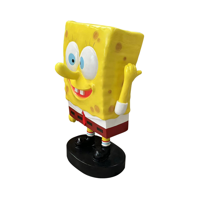 Dealbhóireacht SpongeBob Fiberglass Cartoon le haghaidh maisiúcháin lasmuigh/spásanna poiblí Dealbhóireacht SpongeBob Fiberglass Cartoon le haghaidh maisiúcháin lasmuigh/spásanna poiblí