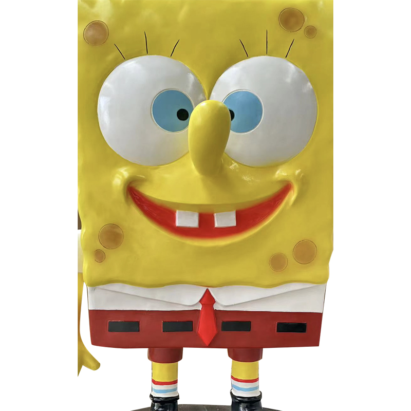 Dealbhóireacht SpongeBob Fiberglass Cartoon le haghaidh maisiúcháin lasmuigh/spásanna poiblí Dealbhóireacht SpongeBob Fiberglass Cartoon le haghaidh maisiúcháin lasmuigh/spásanna poiblí