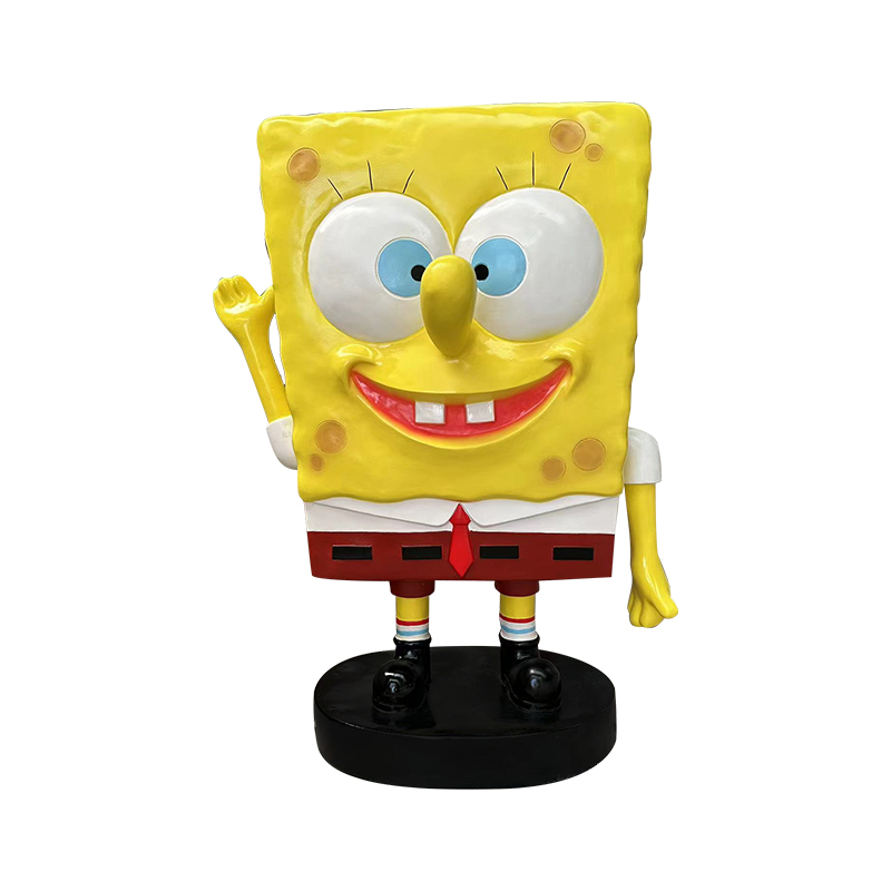 Dealbhóireacht SpongeBob Fiberglass Cartoon le haghaidh maisiúcháin lasmuigh/spásanna poiblí Dealbhóireacht SpongeBob Fiberglass Cartoon le haghaidh maisiúcháin lasmuigh/spásanna poiblí