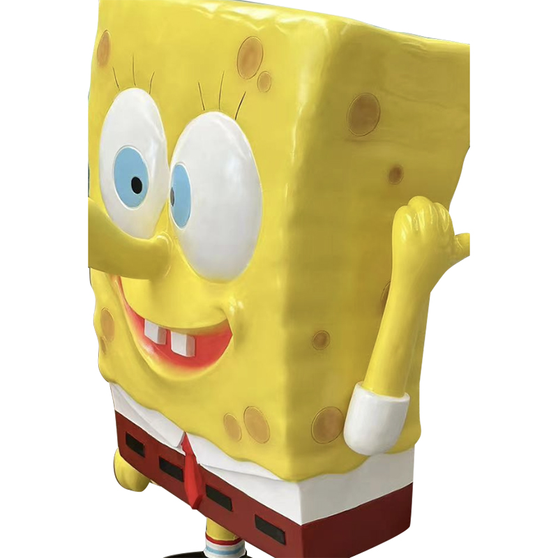 Dealbhóireacht SpongeBob Fiberglass Cartoon le haghaidh maisiúcháin lasmuigh/spásanna poiblí Dealbhóireacht SpongeBob Fiberglass Cartoon le haghaidh maisiúcháin lasmuigh/spásanna poiblí